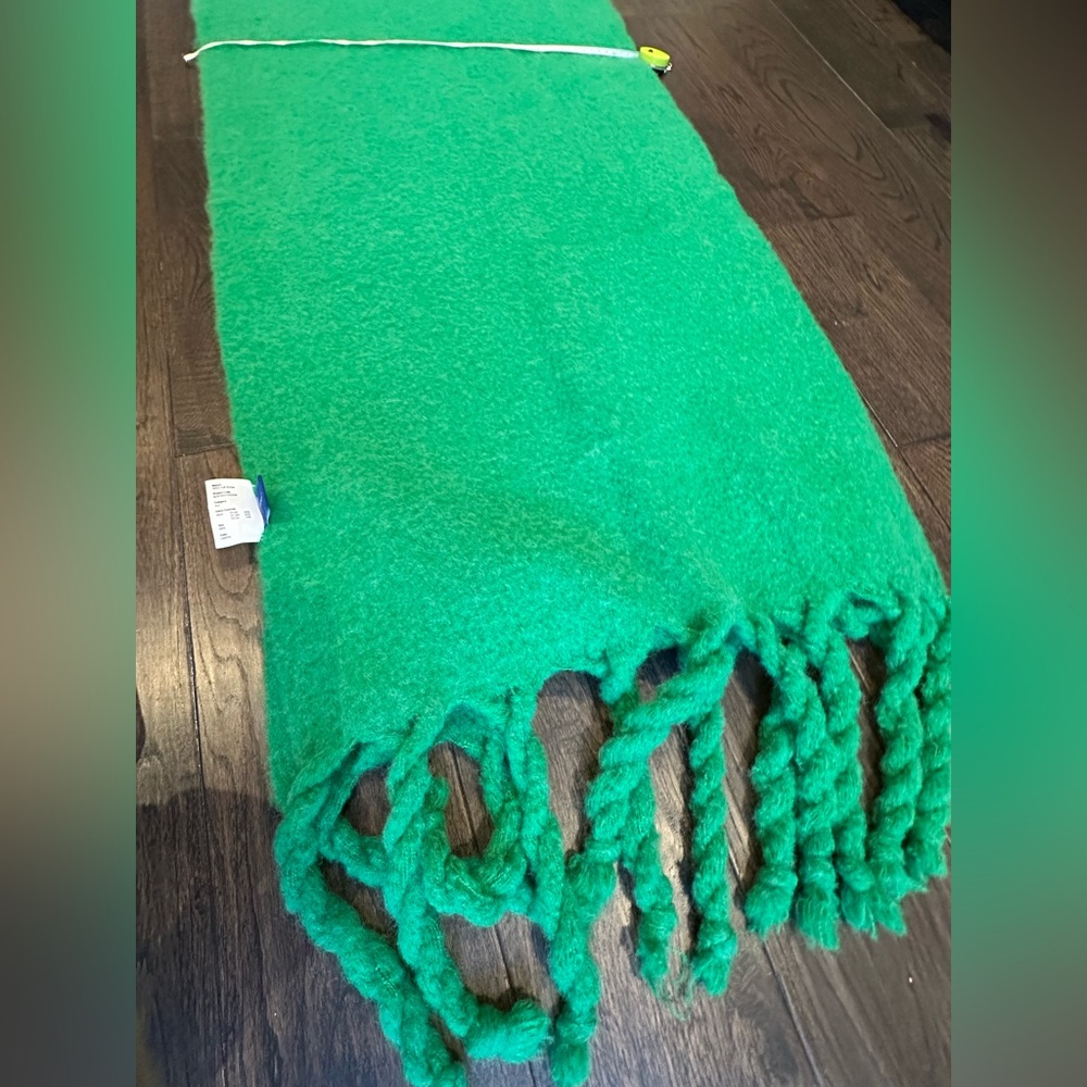 ADER error Green Albert Else Muffler Scarf Brushed woven wool-blend geeen scarf